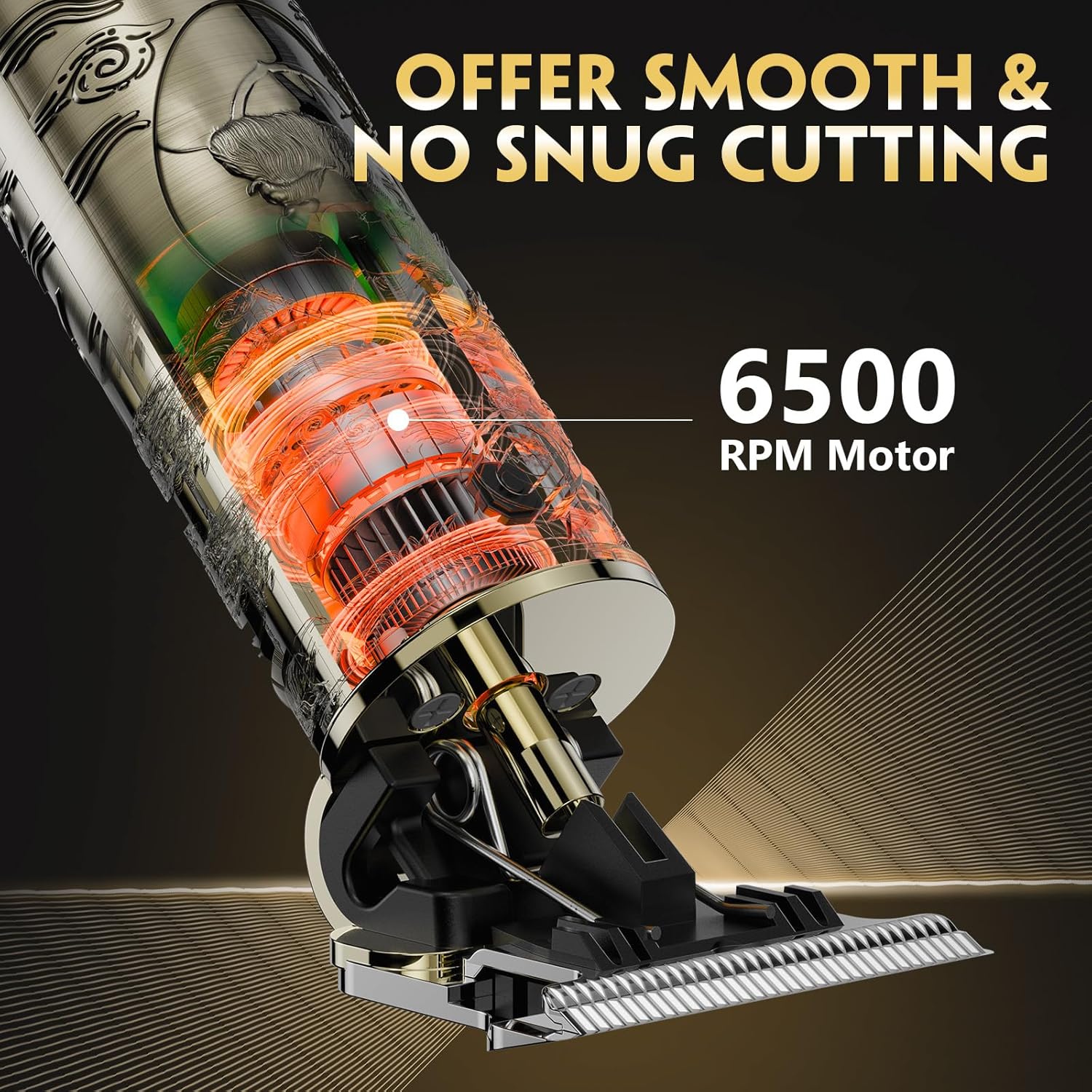 Maquina De Cortar Pelo Hombre, Maquina De Afeitar Hombre Eléctrica Con LED Cortapelos Recortar Barba Sin Cable Maquinilla De Afeitar Cortar Pelo Para El Hogar Y El Salón (Bronce)