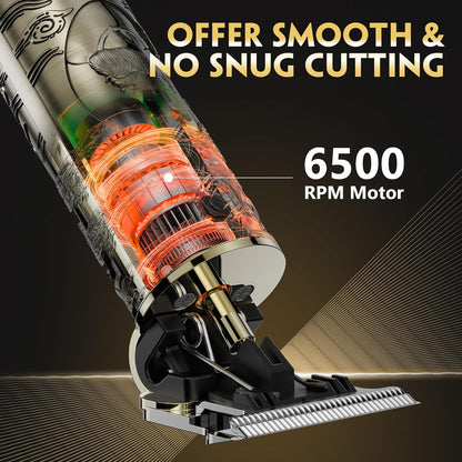 Maquina De Cortar Pelo Hombre, Maquina De Afeitar Hombre Eléctrica Con LED Cortapelos Recortar Barba Sin Cable Maquinilla De Afeitar Cortar Pelo Para El Hogar Y El Salón (Bronce)